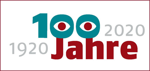 Das Bild zeigt den Schriftzug „100 Jahre“ und die Zahlen 1920 und 2020.
