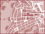 Eine Karte mit den Standorten der Stadtbibliothek und der Kinderbibliothek Stralsund